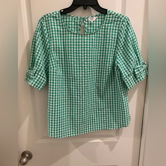 Crown & Ivy Green Checkered Blouse - Picture 2 of 3